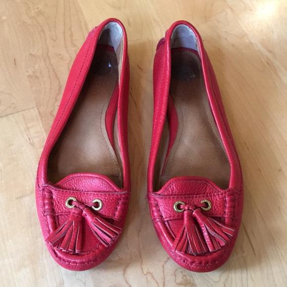 COACH | Red Leather Driving Loafers - Picture 1 of 10